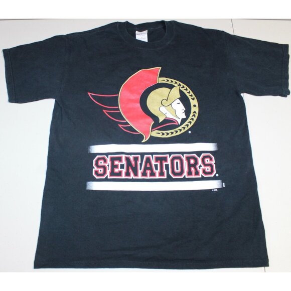NHL Hockey Vintage Ottawa Senators Short Sleeve SS Tee Shirt Medium Black Cotton - Picture 1 of 2